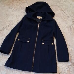 -Michael Kors Navy Blue  Hooded Jacket Sz 8